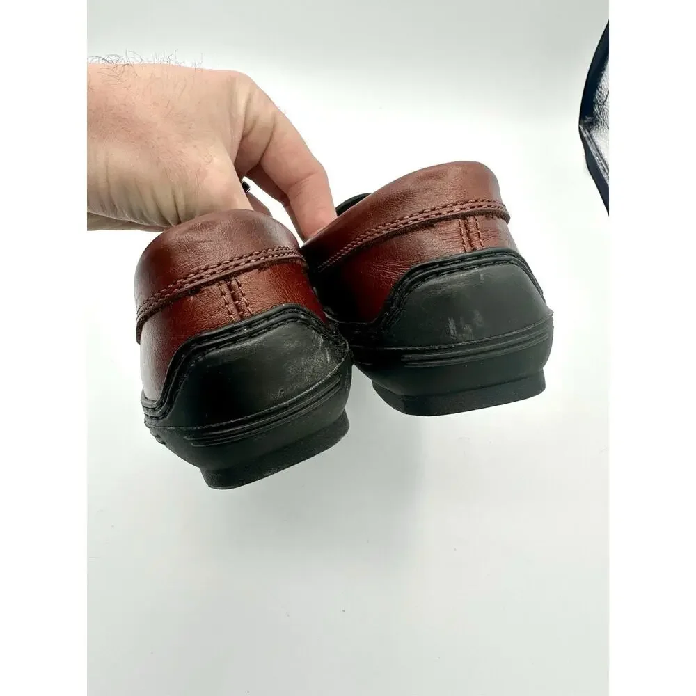 TB Phelps Horse Bit Driver Driving Loafers - Mens 7.5 W Brown Leather 710-05